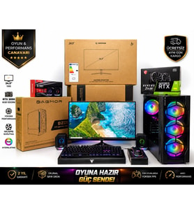 DAGMOR RYZEN5 5600 32GB 1TB M2 NVME RTX3050 8 GB VGA 24.5' LED EKRAN OYUNCU AKSESUAR FULL TAKIM SET PC