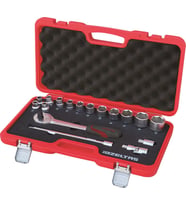 İzeltaş 1/2" Altı Köşe Lokma Anahtar Takımı 17 Parça ( U Kolsuz)