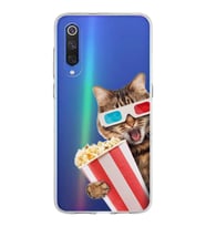 PrintiFy Xiaomi Mi 9 ile Uyumlu 1mm Slim Fit Kedi 1 050b Baskılı Şeffaf  Kılıf