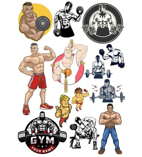 GYM fitness Sticker Set 15 Parça Telefon, Tablet, Defter, Laptop Sticker