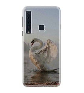 Samsung Galaxy A9 2018 Kılıf Desenli Silikon Güzel Kılıf Swan 1343