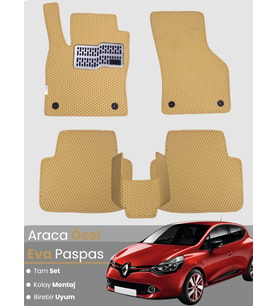 RENAULT CLİO 4 (2012-2019) Uyumlu EVA Paspas Tam Set–Araca Özel,Oto Paspas