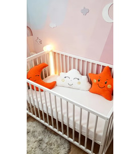 Baby Clime, Bebek Uyku Arkadaşı Yastık Seti – 3 Parça (Turuncu)
