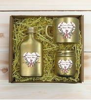 BK Gift Kişiye Özel İsimli DTF Anne Temalı Gold Kahve Fincanı & Kolonya & Mum Hediye Seti-5, Anneye Hediye, Anneler Günü Hediyesi