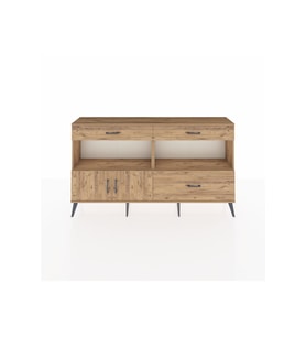 Arges Konsol 2 Raflı 3 Çekmeceli 2 Kapaklı 176x30x99 Çam-Çam