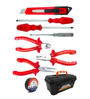 3 Lü Pense Set 3 Lü Tornavida Takımı Elektrik Bandı Falçata+takım Çanta Set