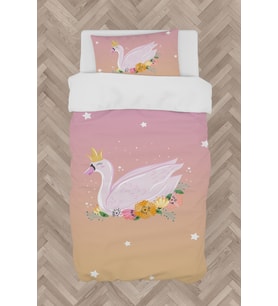 MEKTA HOME BEBEK VE ÇOCUK ODASI Çiçekli Kuğu Desenli Nevresim Takımı