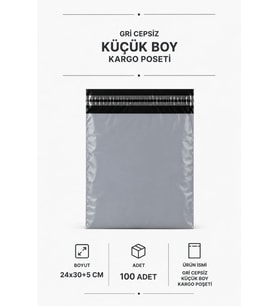 Northcity Gri Cepsiz Küçük Boy Kargo Poşeti 24x30+5 Cm 100 Adet