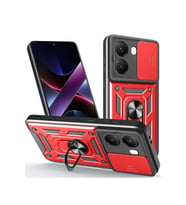 Poco X7 Pro Kılıf Pars Lens Yüzüklü Silikon - Kırmızı