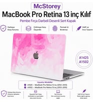 MacBook Pro 13 İnç Kılıf A1425 A1502 Uyumlu Sert Kapak Hard Case Koruyucu Retina 13 Laptop Kılıfı Soyut Fırça Desenli Çizilmeye Dayanıklı İnce Hafif Koruma Pembe