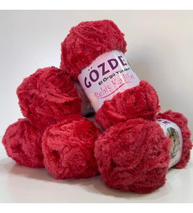 Gözde Polar Kürk El Örgü ipi  500 gr Kırmızı