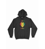 Conakry Gine Bayraklı Kalpli Siyah Sweatshirt Hoodie