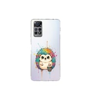 Redmi Note 11 Pro 5G ile Uyumlu Splash Kirpi Tasarımlı Şeffaf Silikon Kılıf