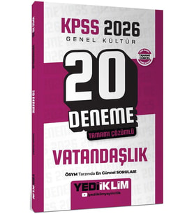Kpss 2026 Gk Vatandaşlık 20 Çözümlü Deneme Yediiklim