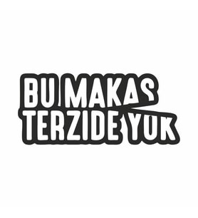 Bu Makas Terzide Yok Araba Sticker siyah 19x4 CM (Siyah-Siyah)