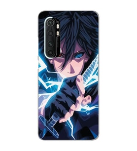 Xiaomi Mi Note 10 LITE Uyumlu Naruto Sasuke Tasarımlı Şeffaf Telefon Kılıfı
