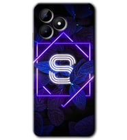 Realme C53 Kılıf HD Desen Baskılı Kılıf - Dark Neon Yaprak S Harfi