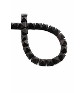 Hematit Doğal Taş Mat Siyah Piramit Kesim 8x8mm Dizi [AA]
