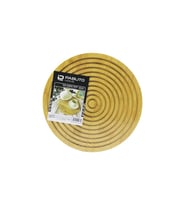 YUVARLAK ÇİFT TARAFLI=DÜZ - DALGALI OYUK KANALLI AHŞAP BAMBU SUNUM TEPSİ 28CM (5343)