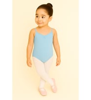 İnce Askılı Full Lycra Coton Bale Mayosu-Çocuk (Bebe Mavisi)