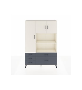 Arges Dolap 7 Raflı 5 Çekmeceli 3 Kapaklı 132x30x195 Aytaşı-Aytaşı/Antrasit