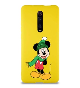 Xiaomi Redmi K20 Pro Soft Premier Kapak Mickey Mouse-G Tasarımlı Silikon Kılıf - Sarı (Şeffaf)