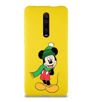 Xiaomi Redmi K20 Pro Soft Premier Kapak Mickey Mouse-G Tasarımlı Silikon Kılıf - Sarı (Şeffaf)