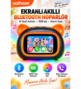 Tf39 Yapay Zekalı Hoparlör – Renkli Ekran, Rgb Işık, Alarm Saat