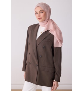 BELLİ Geometrik Desen Ivory Şal %55 NAİA %45 PAMUK