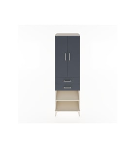 Hyperion Dolap 2 Raflı 2 Çekmeceli Tek Askılı 60x44x195 Aytaşı-Antrasit