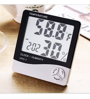 Derece Termometre Isı Nem Saat Alarm Mini Dijital Termometre Nem Ölçer Oda Sıcaklığı Iç Mekan Lcd