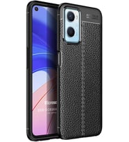 Oppo A36 için Kılıf Deri Dokulu Silikon Siyah [A36 ile Uyumlu Kılıf - Siyah]