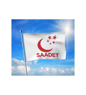 SAADET Partisi Kırmızı Bayrağı Premium Raşel Kumaş 100x150 cm