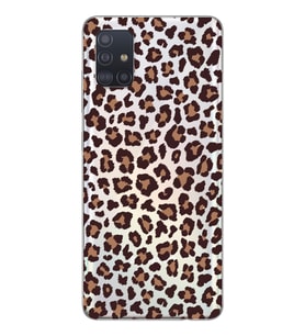 Samsung Galaxy A51 Uyumlu Leopar Desenli Şeffaf Telefon Kılıfı