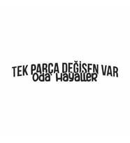 Tek Parça Değişen Var Oda Hayaller Araba Sticker siyah 17x4 CM (Siyah)