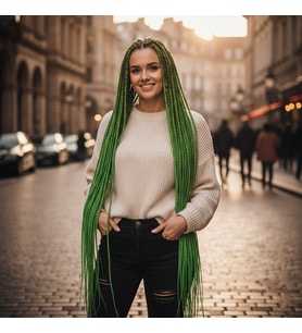 Afrika Örgüsü Ve Rasta İçin Sen / Yeşil