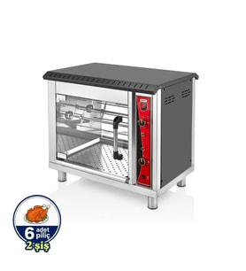 Silverinox Doğalgazlı Set Üstü Piliç Çevirme 2 Şiş 6 Piliç