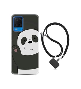 A54 Kılıf Silikon Ipli Boyun Askılı Desenli Hello Panda 1709
