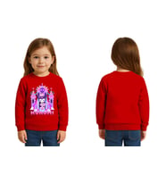 Unisex Kuromi Baskılı Çocuk Swaetshirt 3 İplik Şardonlu (Kırmızı)
