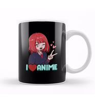 I Love Anime Cute Japanese Kawaii Anime Girl Kupa Bardak Porselen