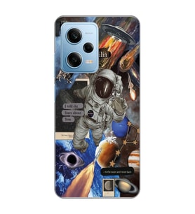 Redmi Note 12 Pro 5G Uyumlu Astrophilia Uzay Kolaj Tasarımlı Şeffaf Telefon Kılıfı