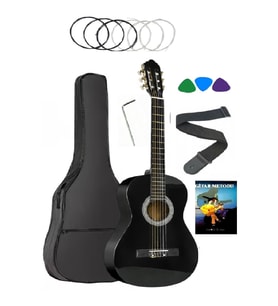 Arriva Tam Boy 4/4 Klasik Gitar Seti 39''  Siyah
