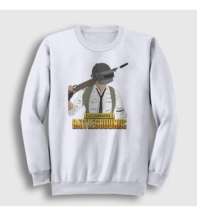 Presmono Unisex Beyaz Cartoon Pubg Sweatshirt 29950tt