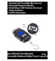 Digital Portable Scale 50 kg Kapasiteli El Tartısı Dijital Renkli LCD Ekranlı Kantar Terazi