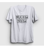 Presmono Unisex Beyaz Periodic Table Scientist Nikola Tesla T-Shirt 337043tt (Beyaz)