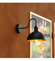 RİOLİGHT VİNTAGE,RUSTİK,RETRO SİYAH METAL OTEL,CAFE,ODAKLAR İÇİN DUVAR APLİK ŞAPKA ÇAPI:23CM