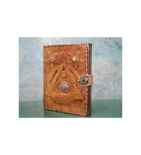 Kişiye Özel Taşlı Deri Defter - 18x13cm
