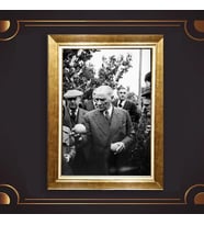 Özel Seri Paspartulu Çerçeveli Atatürk Tablo l399 (Gold)