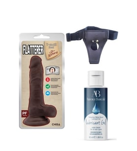 Belden Bağlamalı Kayganlaştırıcı Set Flatterer Kıkırdaklı Gerçekçi Dildo - 18.6cm