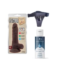 Belden Bağlamalı Kayganlaştırıcı Set Flatterer Kıkırdaklı Gerçekçi Dildo - 18.6cm